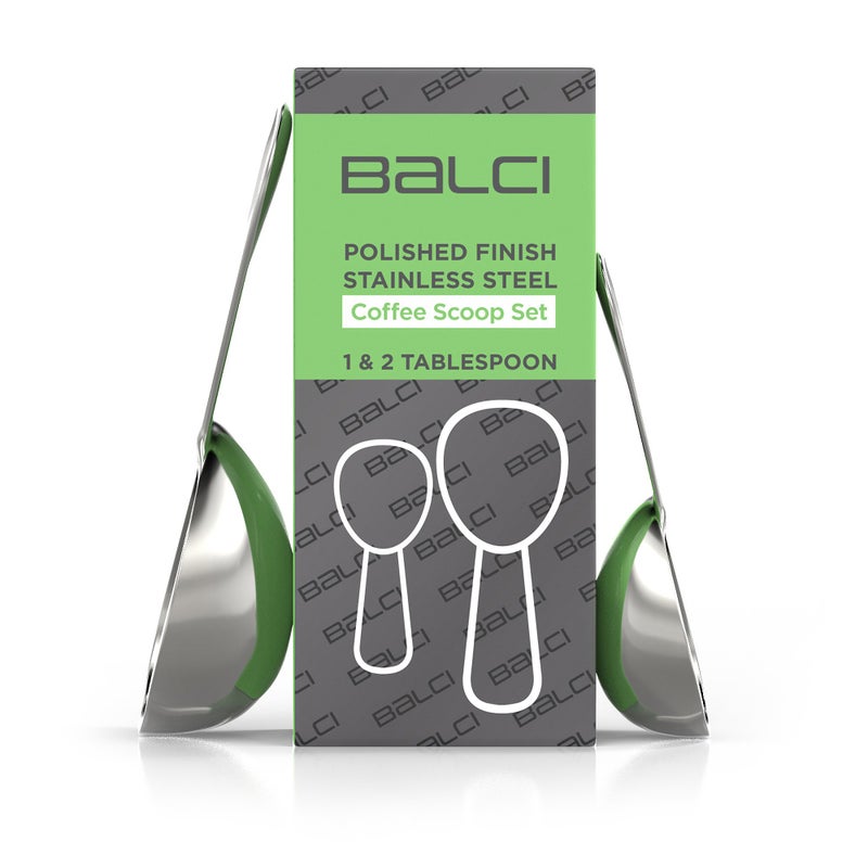 BALCI - Stainless Steel Coffee Scoop Set (1&2 Tablespoon, 15ml and 30ml) Exact Measuring Spoons for Coffee, Tea, Sugar, Flour and More! - Image 2